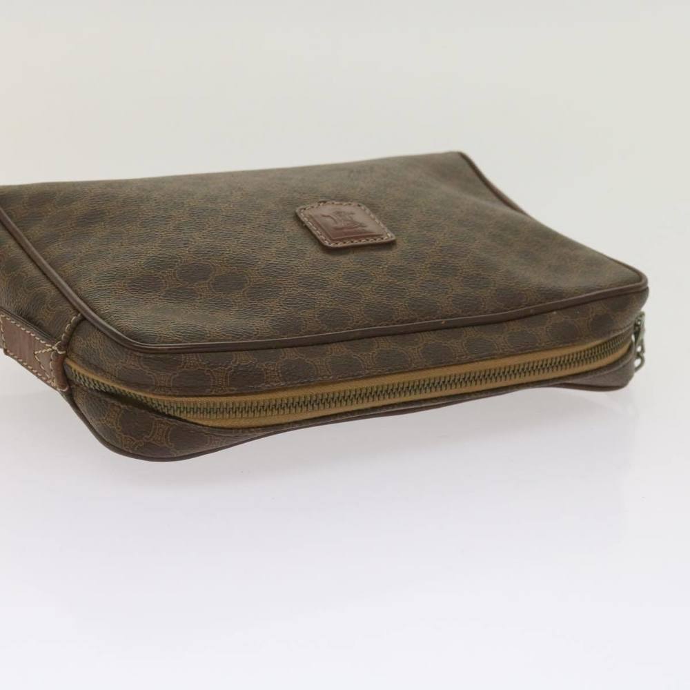 CELINE Macadam Canvas Clutch Bag PVC Brown Auth 65270 - Picture 5 of 16